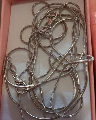 Set n.2 collane "Snake" Unisex cm60cad. ARGENTO925