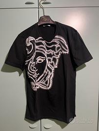 T-shirt nera con stampa Versace Collection M