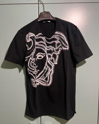 T-shirt nera con stampa Versace Collection M