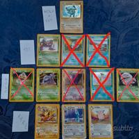Carte Pokemon rare 1° edizione