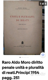 Aldo Moro diritto penalità e pluralità di reati
