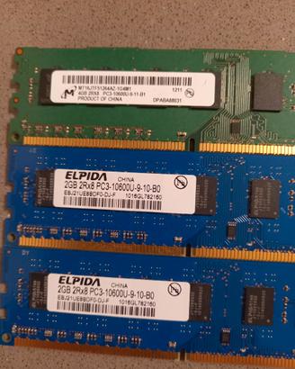 8GB RAM DDR3 1333MHz (2x2GB + 1x4GB) originali HP