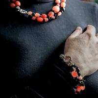 parure vintage in pietre naturali doppio filo