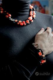 parure vintage in pietre naturali doppio filo