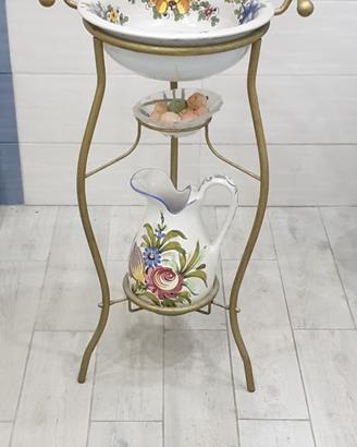 set lavabo brocca e catino in.maiolica