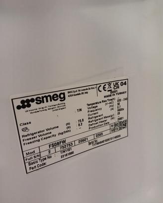 SMEG - Frigorifero mod. FS08FW  91litri