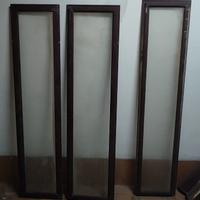 3 cornici con profili di alluminio con vetri