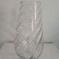 Vaso vintage di cristallo trasparente porta fiori