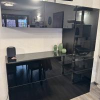 mobile completo Besta Ikea nero lucido