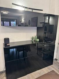 mobile completo Besta Ikea nero lucido