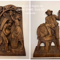 Sculture in legno massello da parete 