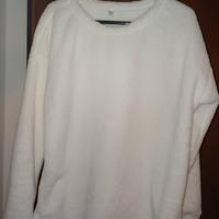 Maglia bianca Benetton in pelliccetta sintetica