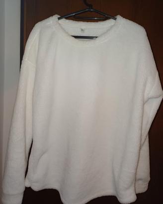 Maglia bianca Benetton in pelliccetta sintetica