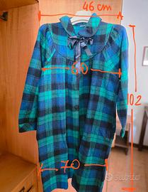 Camicia da notte in pile scozzese