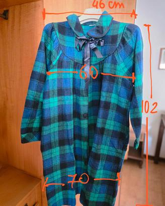 Camicia da notte in pile scozzese