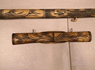 Cerbottana Antica In Osso Di Bovino