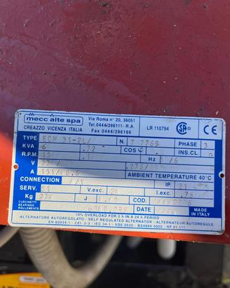 Generatore di corrente 60kw con centralina ats