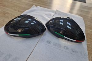 Calotte specchietti carbonio tricolore Alfa Giulia
