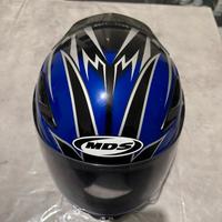 casco integrale mds, nero e blu