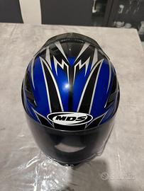 casco integrale mds, nero e blu
