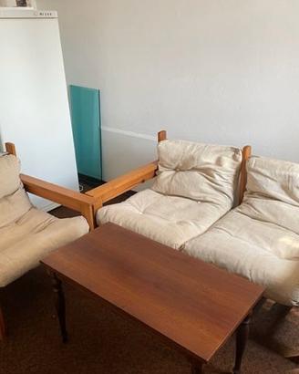 SALOTTINO IN LEGNO MASSELLO E STOFFA, SMONTABILE