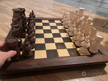 SCACCHIERA GIGANTE da COLLEZIONE LEGNO ARTIGIANALE