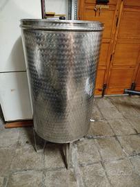 silos inox con rubinetto e doppio coperchio 