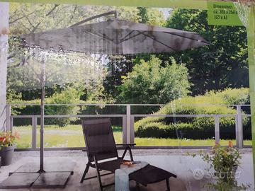 Ombrellone laterale da giardino diametro 3 mt