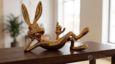 Scultura Bugs Bunny Pop Art cromata Oro 45 cm
