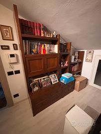 Libreria a parete in legno massello stole classico