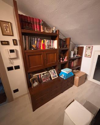Libreria a parete in legno massello stole classico