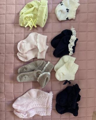 8 paia di calzini per neonata 0-3 mesi