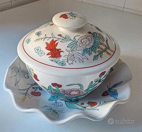 Tazza da brodo, con coperchio e piattino 22cm