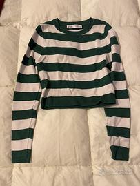 maglietta maniche lunghe a righe zara