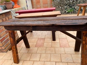 Panchine, sgabelli, carriole in vero legno