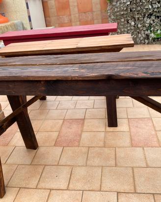 Panchine, sgabelli, carriole in vero legno