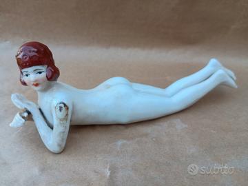 ceramica vintage damina bagnante 1920