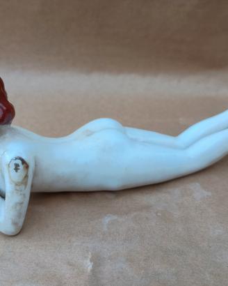 ceramica vintage damina bagnante 1920
