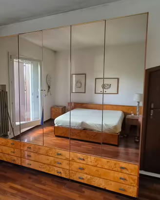 Camera da letto in radica anni 70