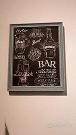 Quadro decorativo "Beer / Bar" stile lavagna 40x60