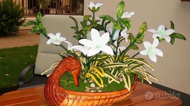 Centro tavola  cestino di cigno 