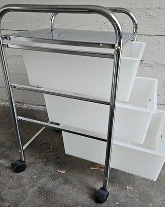 carrello in metallo 3 cassetti