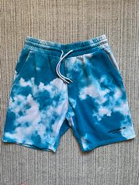 Black Squad Tie-dya Cloud Print Fleece Sweat Short