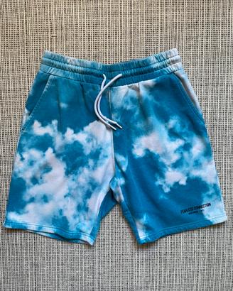 Black Squad Tie-dya Cloud Print Fleece Sweat Short
