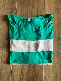 T-shirt a righe bianche e verdi Only 100% viscosa