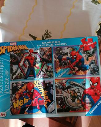 4 Puzzle Marvel Spiderman da 100 pz l'uno 