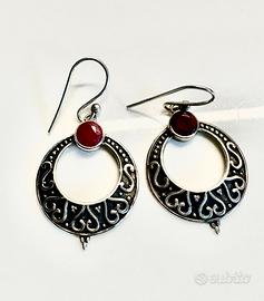 Orecchini argento 925 e granato naturale