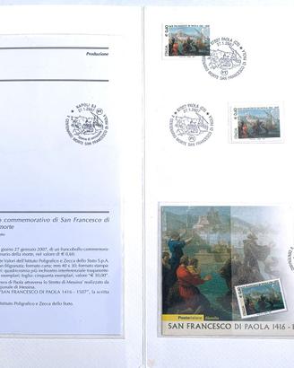 Folder Francobolli San Francesco di Paola (2007)