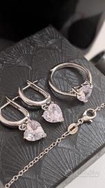 Elegante Set di gioielli in argento 925 e zirconi 