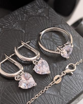 Elegante Set di gioielli in argento 925 e zirconi 